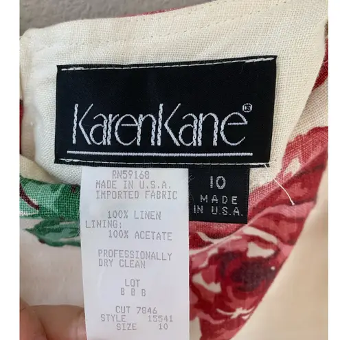 Karen Kane Made in US Roses 100% Linen Mini Skirt