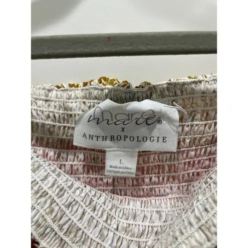 NWOT Mare Mare x Anthropologie Off The Shoulder Cropped Tiered Sleeve Blouse L White Size L