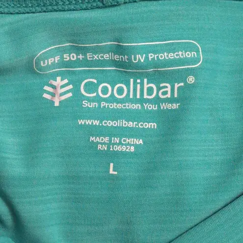 Coolibar Turquoise Hooded Beach Cover Up Dress Long Sleeve Sun Protection Size L Size M