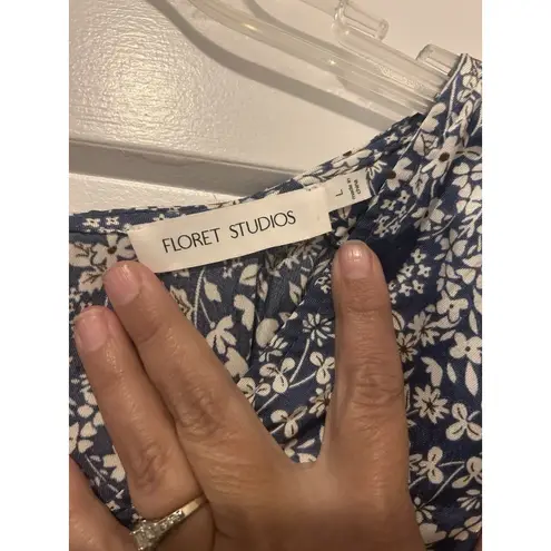 Floret Studios Blue Floral Long Sleeve Bias A