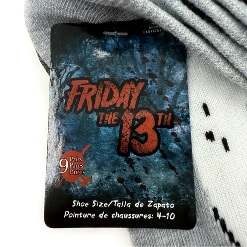 Friday the 13th Womens No Show Socks Jason Mask Horror Movie Fun Novelty Gift Black