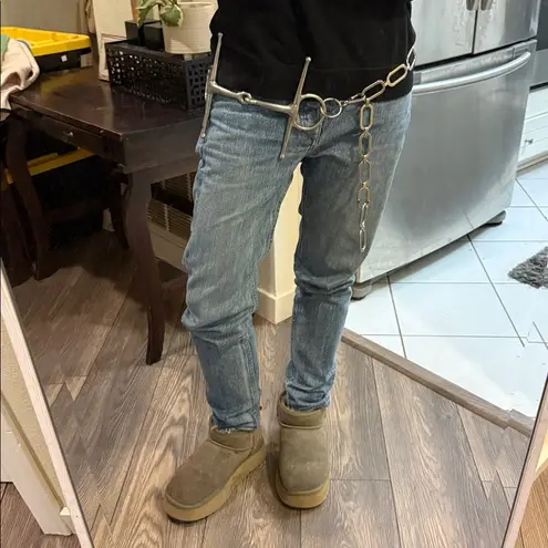 The coolest metal link belt that fits everyone equestrian style edgy modern Silver