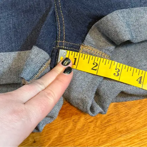 Dollhouse Junior 11 12 Dark Blue Jean Shorts Denim Button Fly Rolled Hem Country