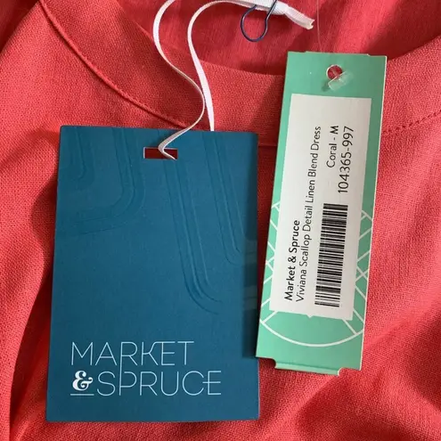 Market & Spruce NEW Halter Dress Linen Coral Linen Cotton Women's Size Medium