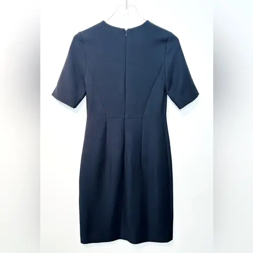 COS Navy Blue Gray Stretch Midi Shift Dress Size 6