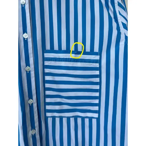 AYR The Deep End Blue White Striped Long Sleeve Button Down Shirt S Oversized