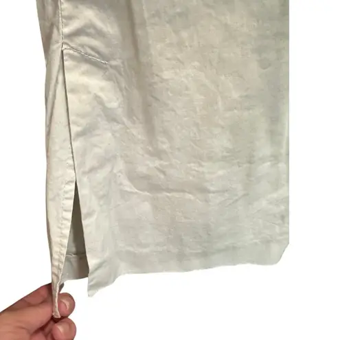 Y2K Cotton Stretch Classic 90s Minimalist Pants With Slit Hem French Girl Tan Size M