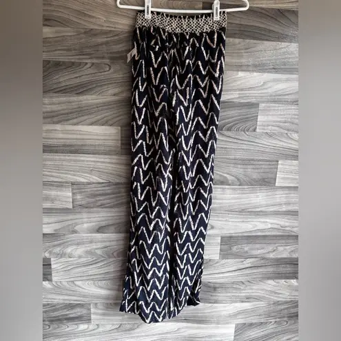 Cali 1850 Blue and White Wide Leg Pants with High Waist