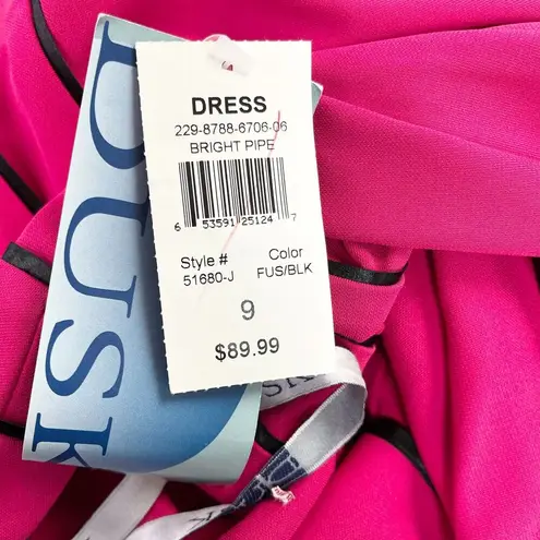 Vtg Y2K Dusk Halter Dress Women 9/10 Pink Siren Vixen Vamp Glam Ruffle Bow Retro