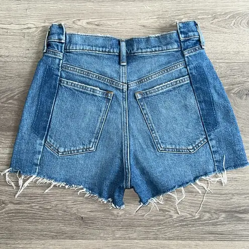 Abercrombie & Fitch  The Mom Shorts High Rise Cut Out Waist Blue Wash Size 26 / 2