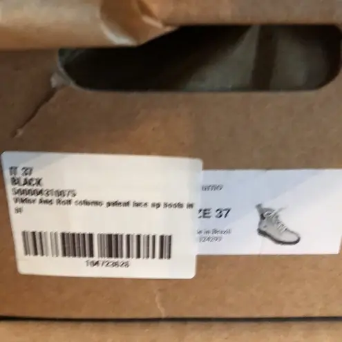 Viktor & Rolf NWT Coturno Combat Boots Faux Leather Black Pastel Pink Barbie 7.5