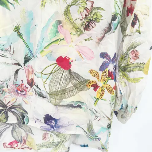 Soft Surroundings Womens Tropic Breeze Floral Popover Tunic Top Blouse Size S