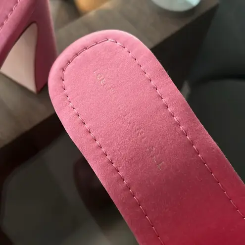 Loeffler Randall Freya Braided Curved Heel Sandals Bubblegum, Size 11 New in Box