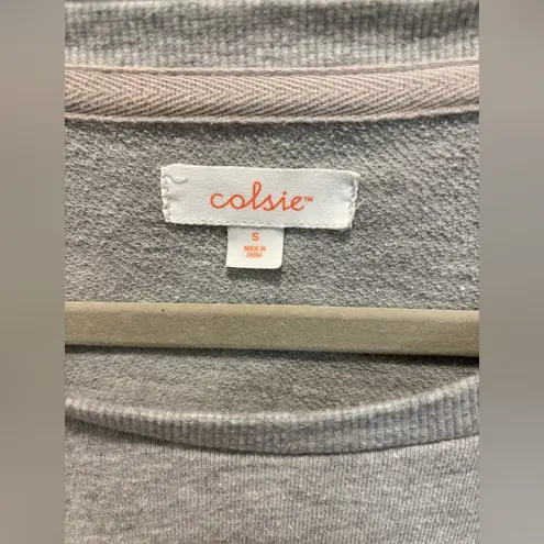 Colsie Gray Cropped Relaxed Crewneck Sweatshirt Size S