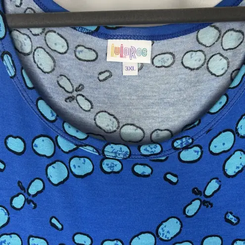 LuLaRoe  Woman's Size 3XL Nicole Dress Blue Dragonfly‎ Print Rare Flowy Twirl