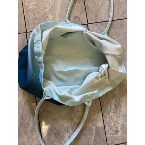 Athleta  Tote Bag Womens Large Blue Ombre Beach Pool Travel Gym Shoulder Carryall