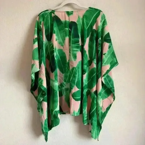 Buddy Love Women’s Kiwi Key West Boho V Neck Half Sleeve Poncho Tunic Size M/L‎ Green