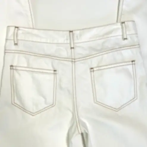 Joseph Button Fly Jeans in White with Contrast Stitching Size 26