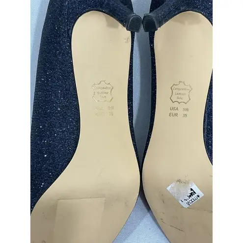 Womans Nina Ny 5 W Blue Sparkly Sequins Pumps