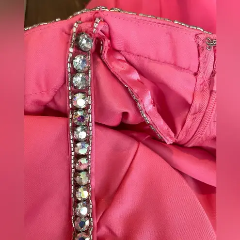 Wow Couture WOW! Pink Beaded Pageant Prom Dress Gown Sleeveless Size 2