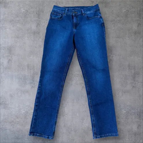 MOTT & BOW Slim Boyfriend Jeans Ridge Wash Women’s 27 x 28 Dark Indigo Blue