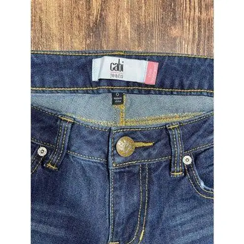 CAbi  Jeans Size 0 Skinny Boyfriend Lightly Distressed  Blue Jeans