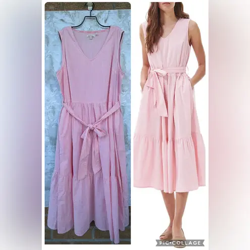 Barbour Azalea Midi Dress Hibiscus Gingham Cotton Seersucker Coastal Preppy 14