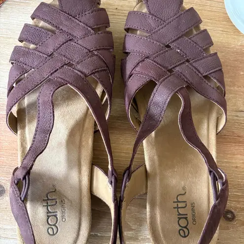 Earth Origins Women's Berri Woven Slingback Sandals size 10.5 goblincore