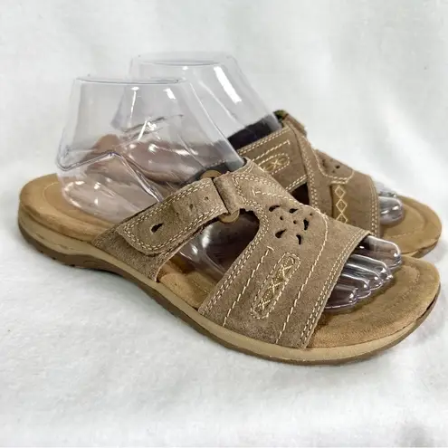 Earth Origins  Sizzle Sandals 9.5 Slip On Slides Stitching Leather Adjustable - Image 2