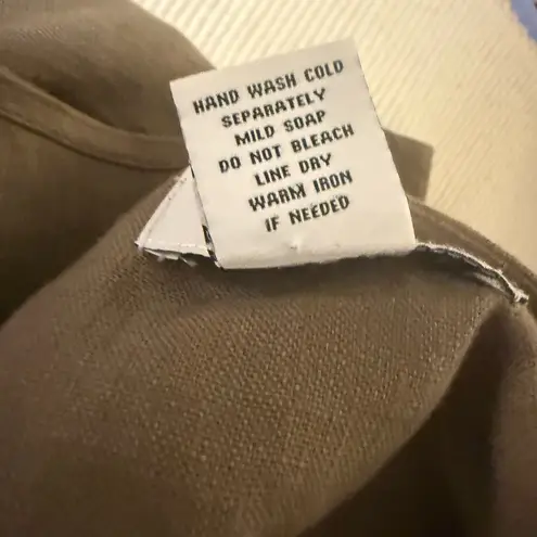 Peck & Peck Linen Open Front Jacket Cardigan Brown Embroidered Size L - Image 6