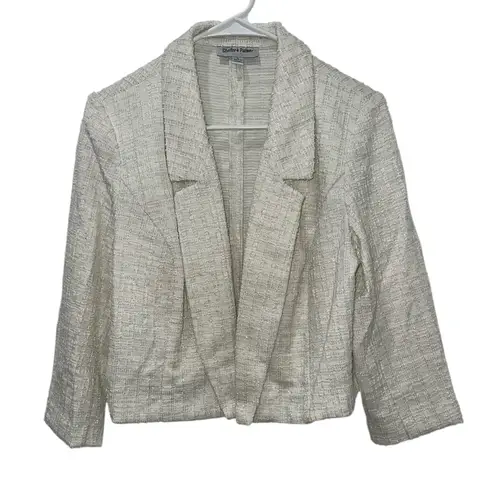 Shelby & Palmer White / Cream Textured Shimmer Blazer Size Large