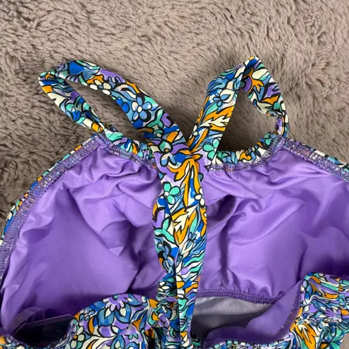 NWT Sunsets Pansy Fields Elsie Tankini Top Floral 2 Way Wear 36E/34F/32G Beach Size XS