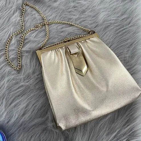 Faux leather vintage glam gold art deco shoulder bag