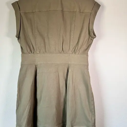  Olive SPANX stretch twill utility dress with buttons and pockets