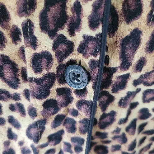 Ralph Lauren Lauren  Leopard Print Satin Pajama Top