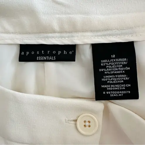 Apostrophe Essentials Cream Women's Wide Leg Trouser Pants Lined Size 12