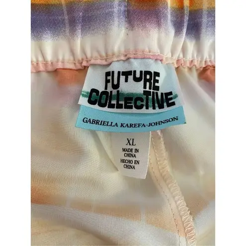 Future Collective Ruffle Trim Flowy Shorts Sz XL Coastal Beach Everyday Formal Orange