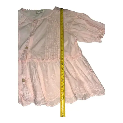 Penelope Rose Light Elegant Pink Blouse Size L 100% Cotton Size L