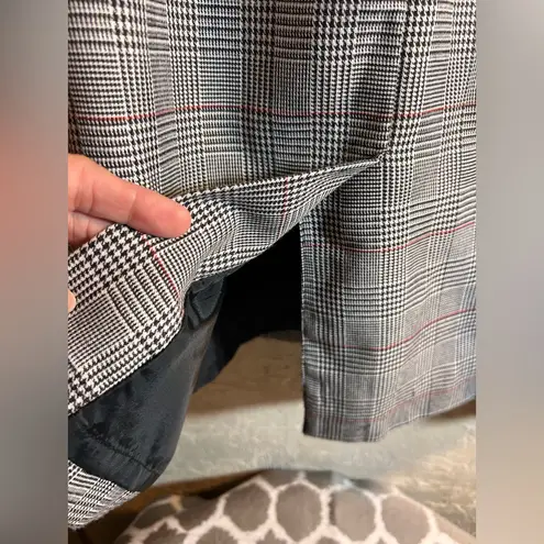 Classic Vintage Black Gray Plaid Pencil Skirt classic lined normcore preppy 12