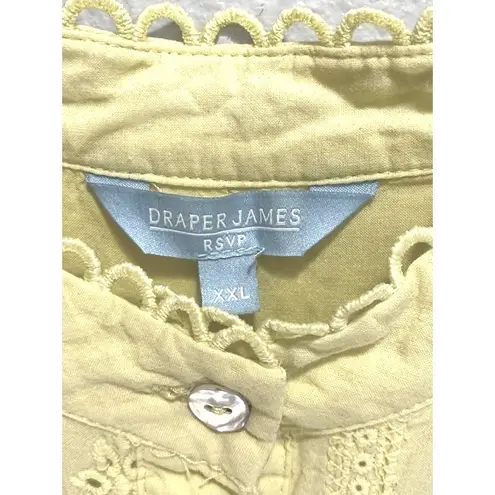 Draper James RSVP Eyelet Dress Sleeveless Ruffle Butter Yellow Pastel Soft XXL - Image 2