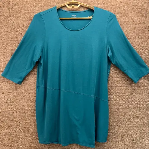 J Jill Womens Wrap Tunic Size XL Tall Basic Summer Casual 3/4 Sleeve Cotton Soft Blue