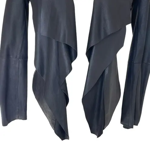 Bod & Christensen Zura Leather Jacket Women’s Size 2 Drape Front Studded Sleeves