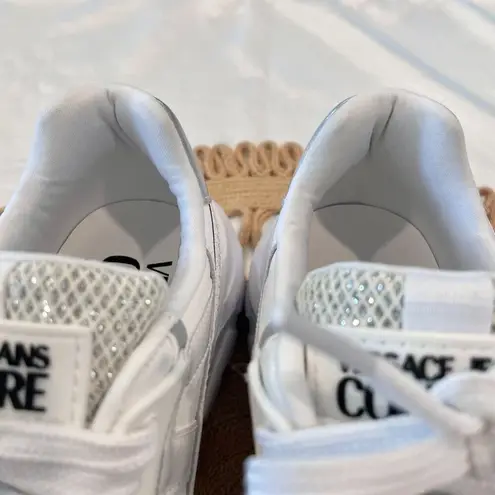 Versace Jeans Couture Logo Speedtrack Sneakers White Glitter Size US 5