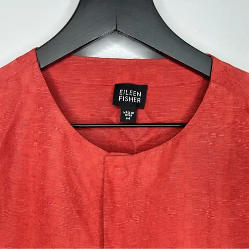 Eileen Fisher  Rust Colored Silk Linen Jacket Size M - Image 3