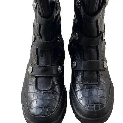 Vintage DC Animal Print 361347 Black Leather Snow Boots Women’s Black Sz 7.5