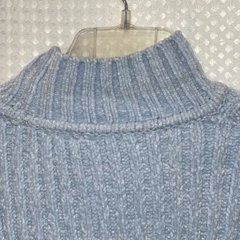 Decree Divided Cropped Sweater Size S Light Baby Blue Soft Cozy Long Sleeves