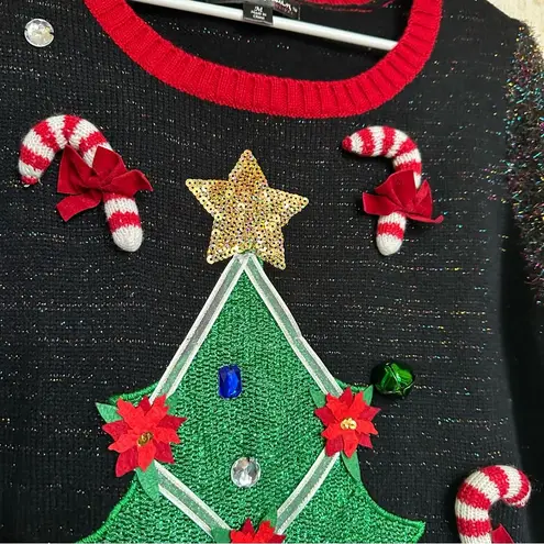 United States Sweaters Chunky Cozy Fuzzy Ugly Christmas Sweater Size Small Candy Cane