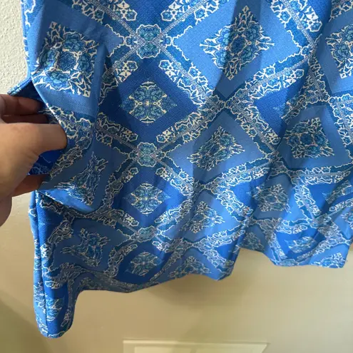 Cabana Life Dress Flutter Sleeve Pockets Sun Protection Blue White Size Medium