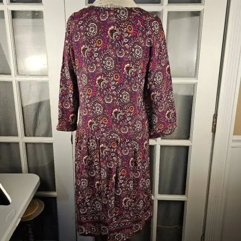 Garnet Hill Garnet‎ Hill Womens Purple Bohemian Pocket Dress 12