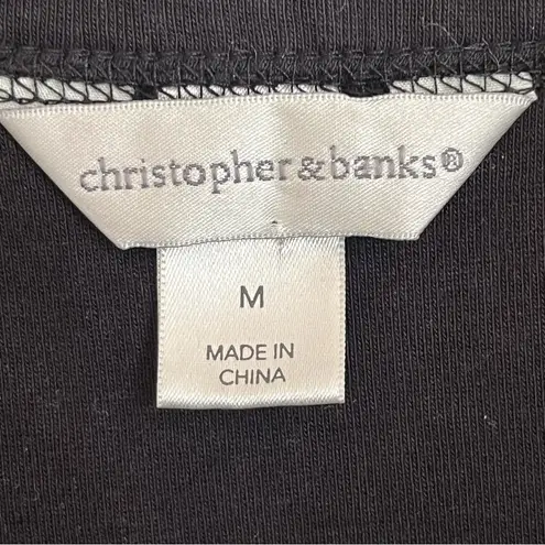 Christopher & Banks Christopher & Banks Black Red Full Zip Shirt Size Medium Giraffe Zebra Safari